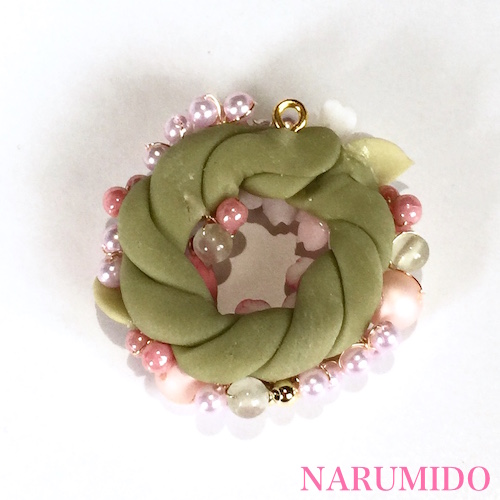 ボンボニエール 桜のリース（ブローチ金具付き） - NARUMIDO