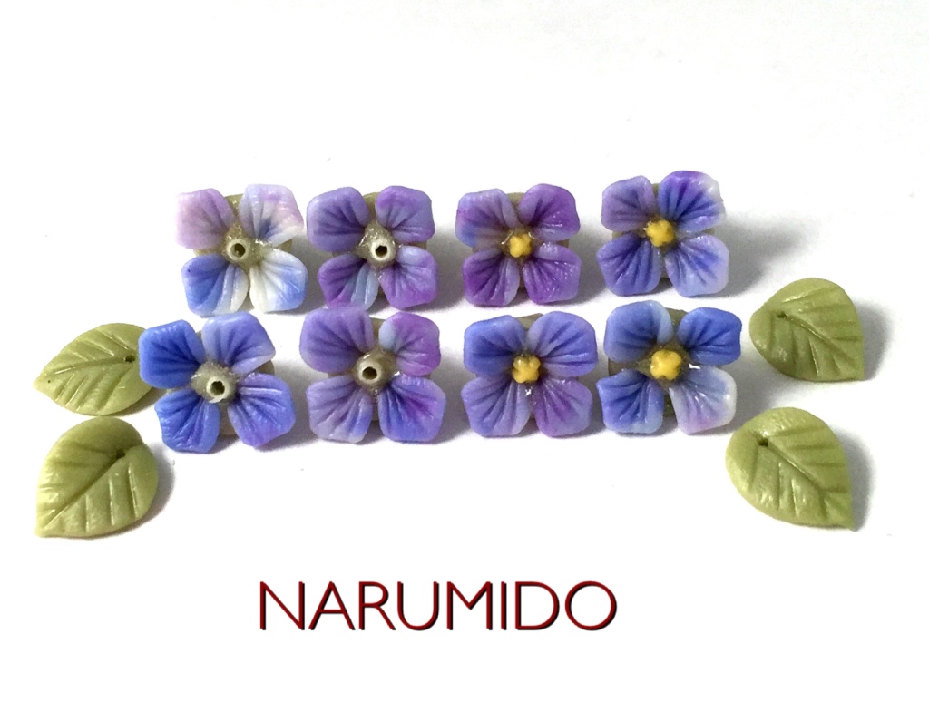 クレイフラワーセット 紫陽花小花 - NARUMIDO