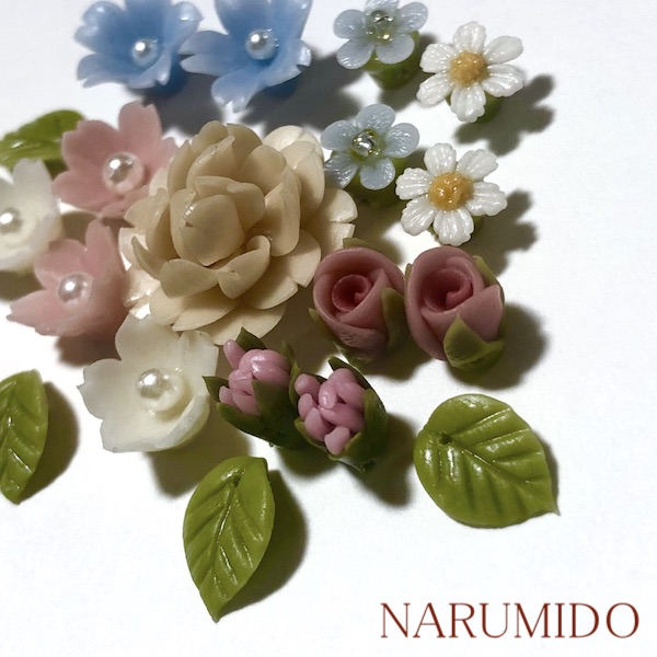 クレイフラワーセット 春 芍薬と小花 - NARUMIDO