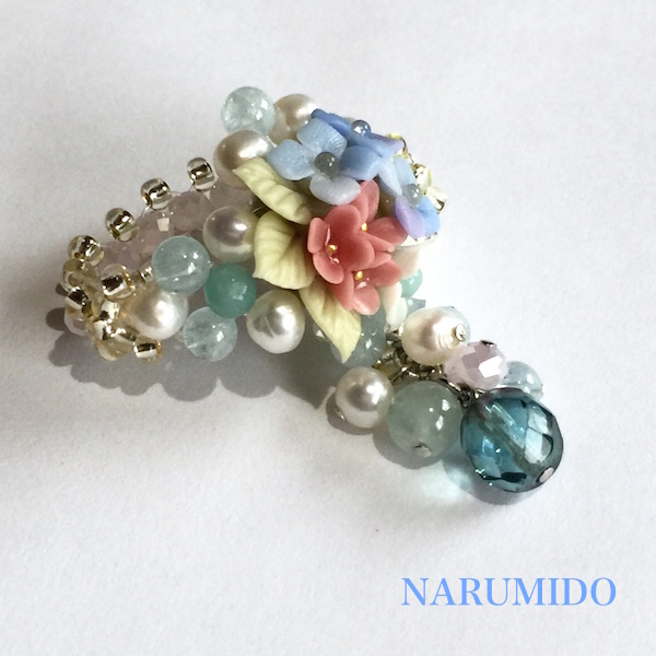 紫陽花ブーケとアクアマリンのリング - NARUMIDO